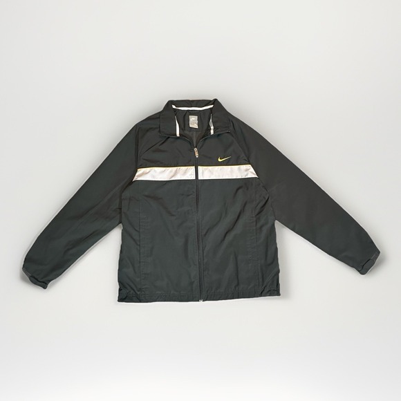 Nike Other - Nike Full Zip Track Jacket Black Gray Reflective Stripe Swoosh Logo Men's XL